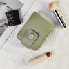 PU Mini Lipstick Leather Protective Case with Mirror Lipstick Leather Case Portable Lipstick Lipstick Storage Bag