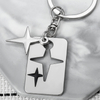 Creative double-layer cross can be spliced square metal keychain, fashionable and versatile keychain, car pendant