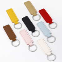 Creative PU Leather Keychain Simple Business Car Key Accessories Leather Keychain DIY Key Ring Wholesale