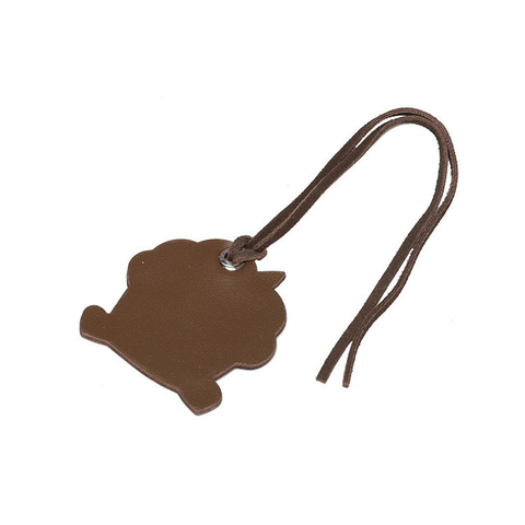 Customized leather keychain, cute ice cream shape, mini fresh leather car keychain, French exquisite keychain ring, simple bag charm, embossed LOGO leather keychain