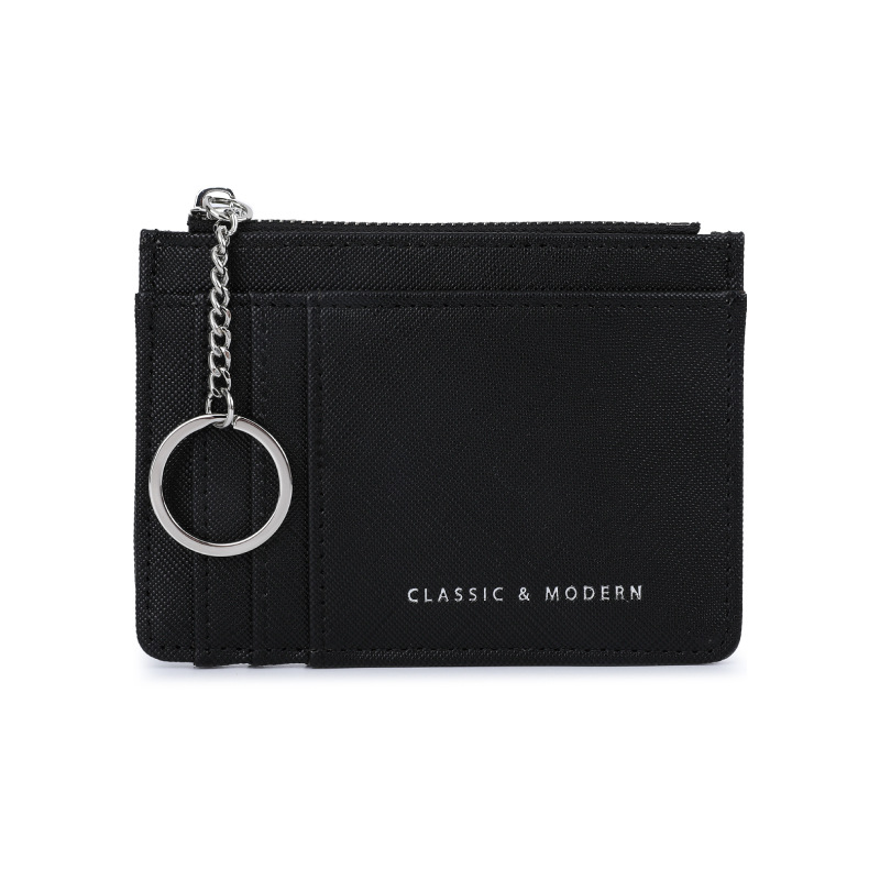 Cross Pattern Card Holder Thin Style Ladies Korean Style Mini Keychain Multiple Card Slots High-end Feel Coin Purse