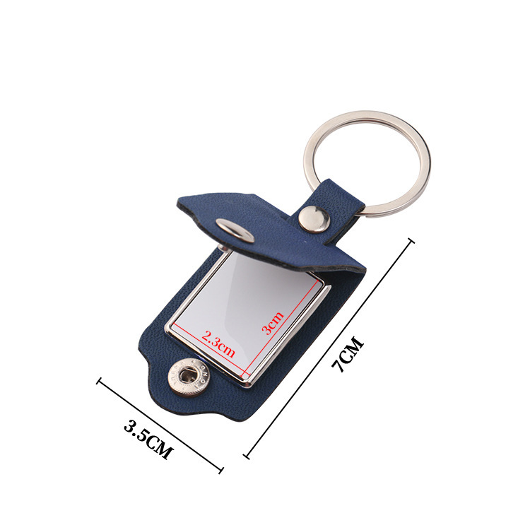 Car key chain pendant personalized leather case photo frame key chain can add LOGO heat transfer pendant