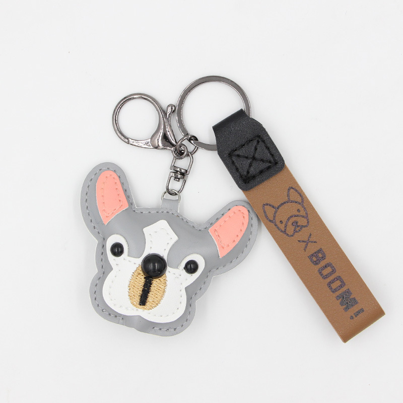 Cute Puppy Leather Keychain, Leather Pendant, Handmade Leather Bag Pendant, Car Keychain, Cartoon Animal Pendant, Embossed And Engraving, Simple Business Gift, Gift Accessories, Can Be Customized Acco