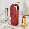 PVC Round Barrel Red Envelope Fashion Female Keychain Pendant Double Leather Accessories Mini Makeup Storage Bag Small Gift