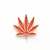 Hot selling maple leaf brooch, clothing and hat decoration brooch, anti-exposure badge, maple leaf badge in stock