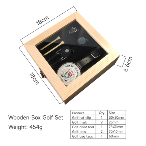 18cm New Golf Accessories Gift Box Set Tag Ball Fork Ball Nail Cap Clip Mark Wooden Box Paper Box Current Mold