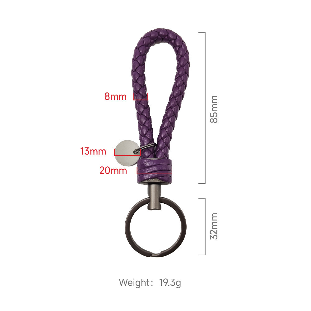 Creative Hand-woven Leather Rope Car Keychain Key Ring Spot Pu Leather Men And Women Couple Pendant