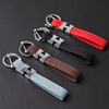 Factory Direct Sale Lychee Pattern Metal H Letter Car Keychain High-grade Cowhide Creative Personality Key Chain Wholesale