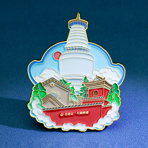 Free design small gifts, UV printing refrigerator stickers, customized metal creative cartoon city baking paint, cultural and creative