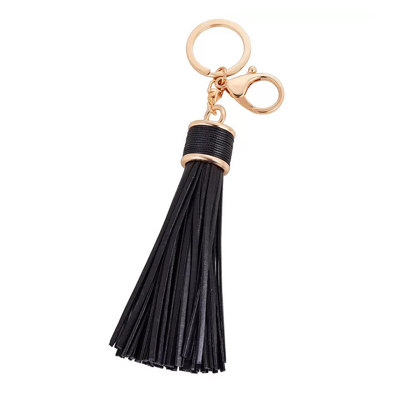 Customized Cross-border Fashion Creative Leather Tassel Keychain Car Pendant Bag Pendant Small Gift Personalized Tassel Keychain Pu Leather Keychain Pendant Customized Exclusive Logo