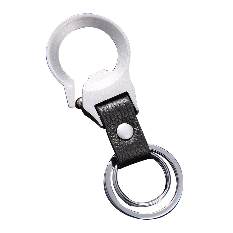 Pu Leather Keychain Metal Bottle Opener Multifunctional Alloy New Style Car Keychain Key Ring Custom