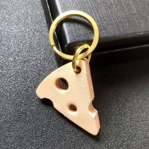 Leather Keychain Chees Shape Key Pendant Portable Leather Car Waist Key Pendant Can Be Embossed And Printed Logo Mobile Phone Case Bag Clothing Pendant Source Manufacturer Wholesale