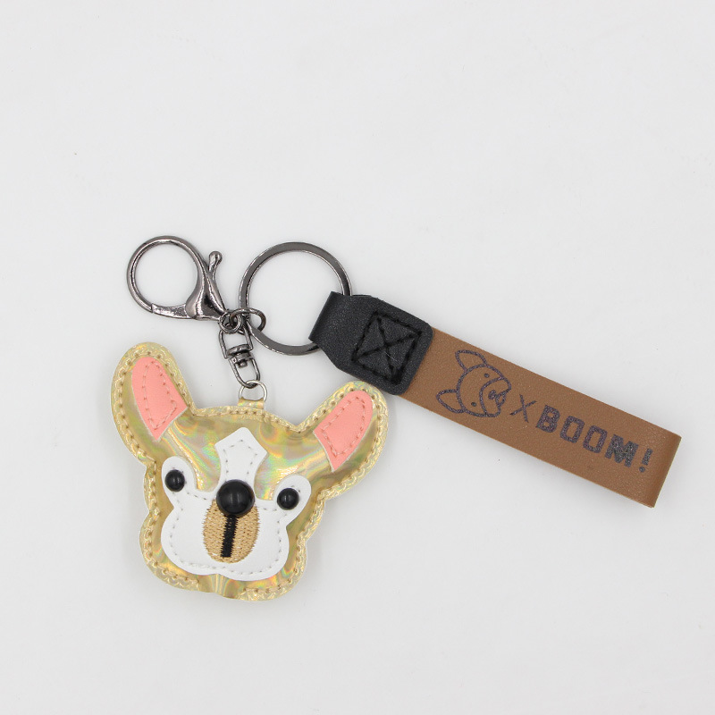 Cute Puppy Leather Keychain, Leather Pendant, Handmade Leather Bag Pendant, Car Keychain, Cartoon Animal Pendant, Embossed And Engraving, Simple Business Gift, Gift Accessories, Can Be Customized Acco