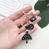 Light Luxury Ins Fashion Style Oil Drop Girl Classic Black Skirt Pearl Bag Keychain Metal Jewelry Pendant