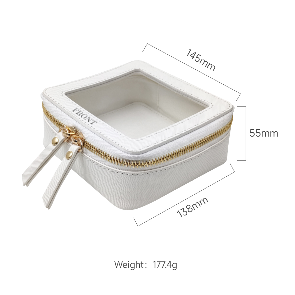 PU White Cosmetic Bag Toiletry Bag Travel Portable Waterproof Toiletry Storage Cosmetic Bag Square Small Bag