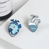 Wave heart brooch ins cartoon cute metal badge school bag pencil bag pin decoration