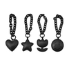 Ins style cute iron chain ring love leather pendant trendy keychain bag small gift