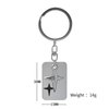 Creative double-layer cross can be spliced square metal keychain, fashionable and versatile keychain, car pendant