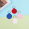 Creative Retro Pu Leather Keychain Imitation Leather Round Keychain Bag Accessories Pendant Car Keychain