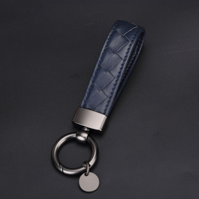 Genuine Leather Car Key Ring Braided Key Chain Men And Women Couple Pendant Cowhide Creative Lettering Key Chain