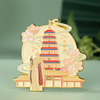 Metal Xi'an refrigerator magnet Metal magnetic Tang Dynasty City that Never Sleeps Big Wild Goose Pagoda Chang'an tourist map scenic spot souvenir