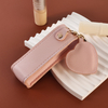 Factory PU Love Lipstick Bag Fashion Women Keychain Pendant Leather Accessories Mini Makeup Storage Bag Small Gift