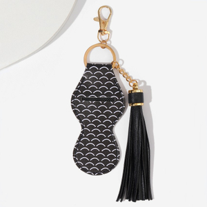 Hot sale leather tassel lipstick bag PU bag key pendant key ring