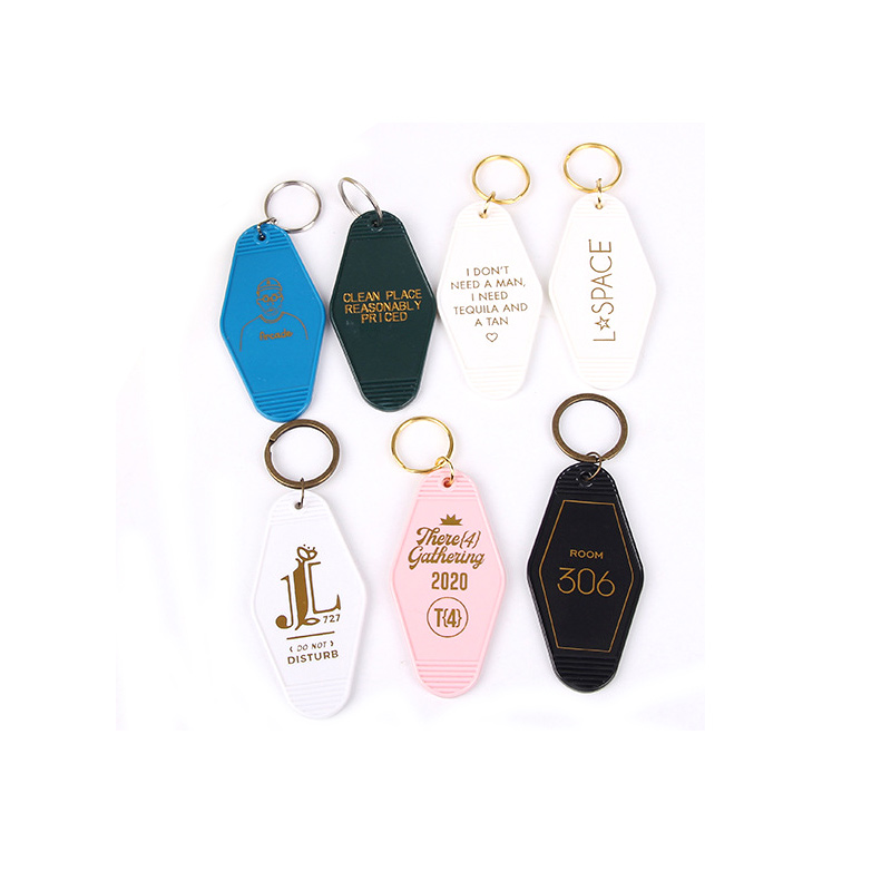 UV Printing Existing Design Color Hotel Brand Key Chain Foreign Trade Hotel Hotel Diamond KeyChain