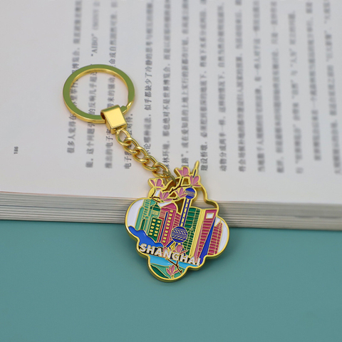 Metal Paint Keychain Customization Cultural And Creative Museum Tourism Souvenirs Corporate Gift Keychain Pendant Customization