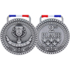 Custom zinc alloy competition medals Red, white and blue ribbon zinc alloy antique silver and bronze competition ranking medals