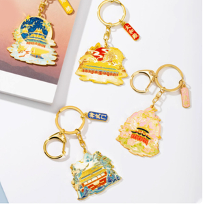 Soft Enamel Forbidden City Building Keychain Keychain Couple Schoolbag Pendant Museum Cultural Souvenir