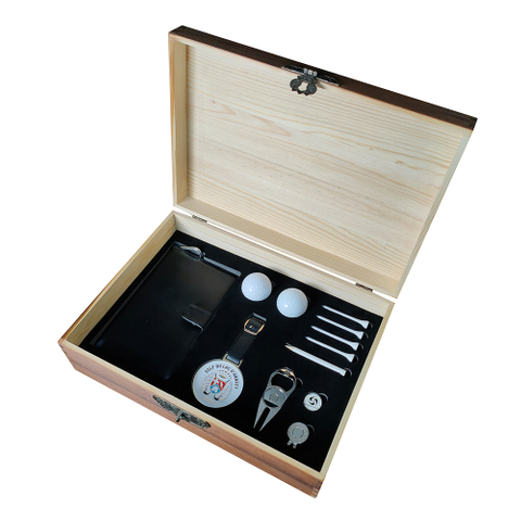 Customized Golf Accessories Gift Box Set Tag Ball Fork Ball Nail Cap Clip Score Book Mark Wooden Box Paper Box Current Mold