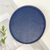 Simple Style PU Leather 10CM Round Coaster Waterproof Insulation Tea Coaster Can Print LOGO Coffee Mat