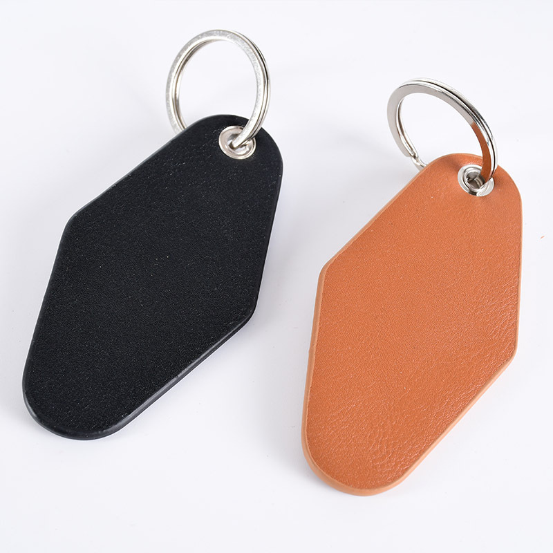 Wholesale PU Leather Luggage Pendant Keychain Diamond Key Tag Hanging Tag Label Can Print LOGO