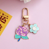 Little Fresh Sunflower Flower Alloy Keychain Couple's Book Bag Pendant Graduation Travel Commemorative Handheld Gift