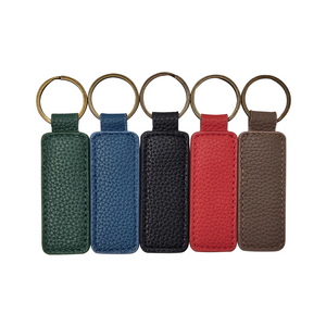 PU litchi grain leather keychain retro hanging pendant diy luggage accessories colorful accessories