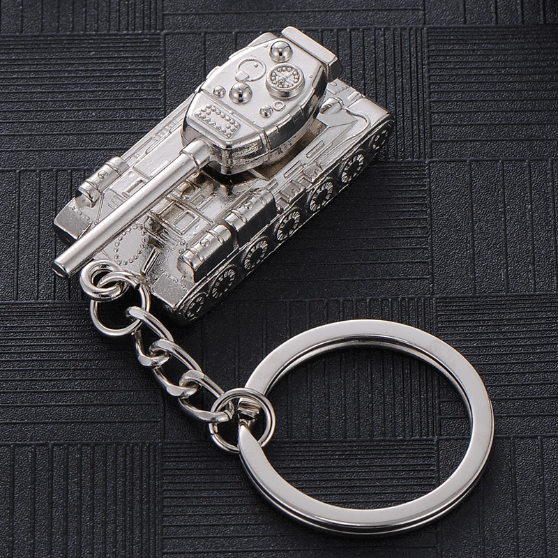 Creative Men's Car Pendant Personality Tank World T34 Model Keychain Father's Day Small Gift Buckle