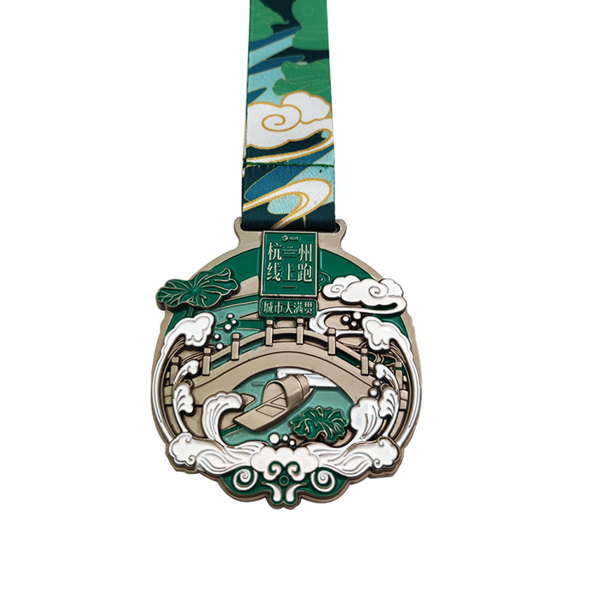 Metal Marathon Medal Trophy Production Paint Commemorative Running Medal Sports Competition Metal Honor Medal