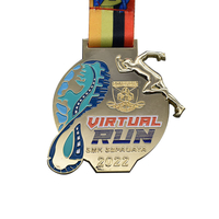 Metal custom zinc alloy paint gold medal marathon sports running event logo cartoon gold medal design