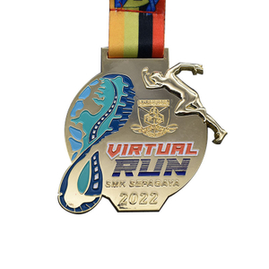 Metal custom zinc alloy paint gold medal marathon sports running event logo cartoon gold medal design