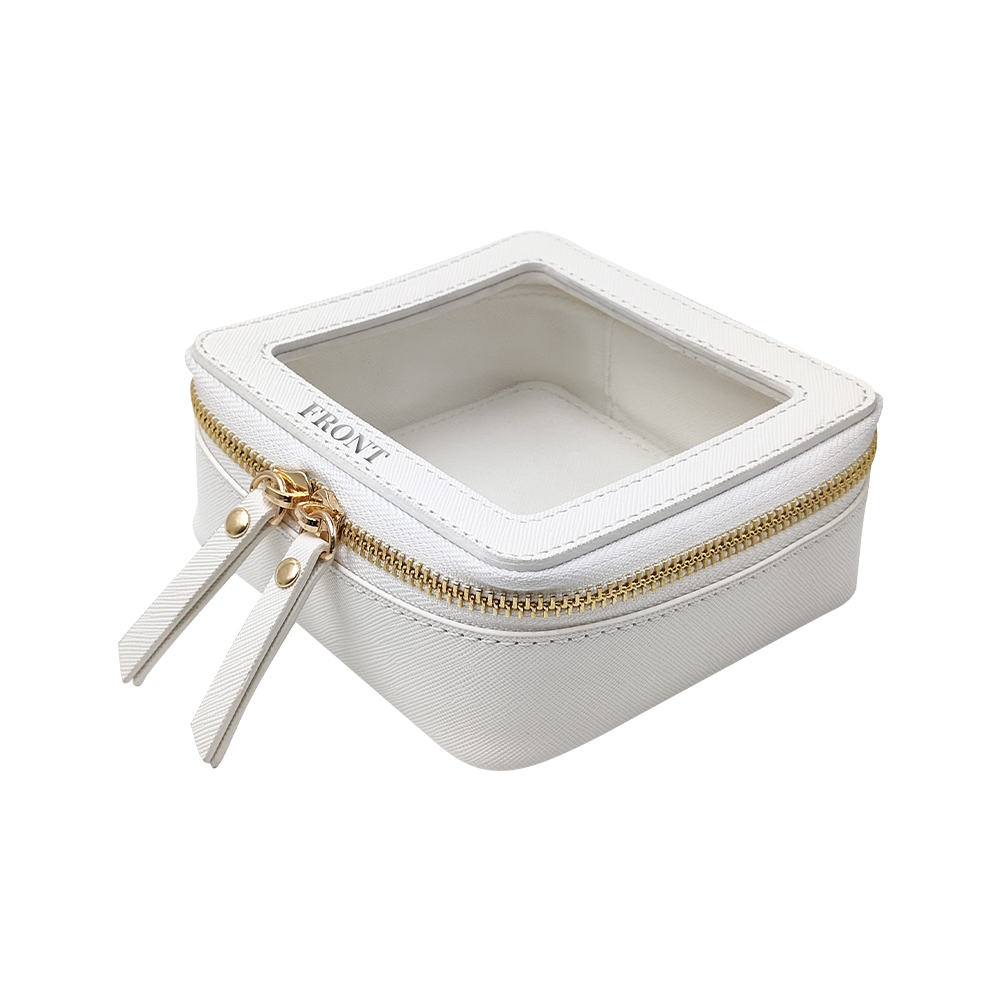 PU White Cosmetic Bag Toiletry Bag Travel Portable Waterproof Toiletry Storage Cosmetic Bag Square Small Bag