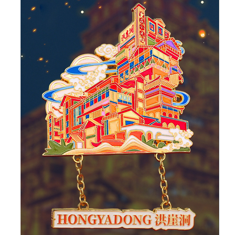 Harbin Tourism Cultural and Creative Zinc Alloy Fridge Magnet Central Street Church Ice and Snow World Souvenir