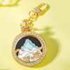 Mirror Keychain Creative Gift School Bag Pendant Couple Souvenir Birthday Gift Soft Enamel