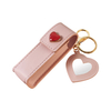 Factory PU Love Lipstick Bag Fashion Women Keychain Pendant Leather Accessories Mini Makeup Storage Bag Small Gift