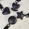 Ins style cute iron chain ring love leather pendant trendy keychain bag small gift