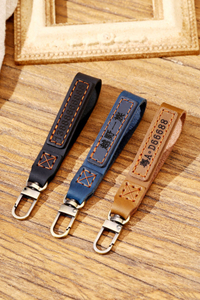 Source Factory Keychain Pure Handmade First Layer of Cowhide Made of Genuine Leather Number Plate Engraved Personalized Keychain