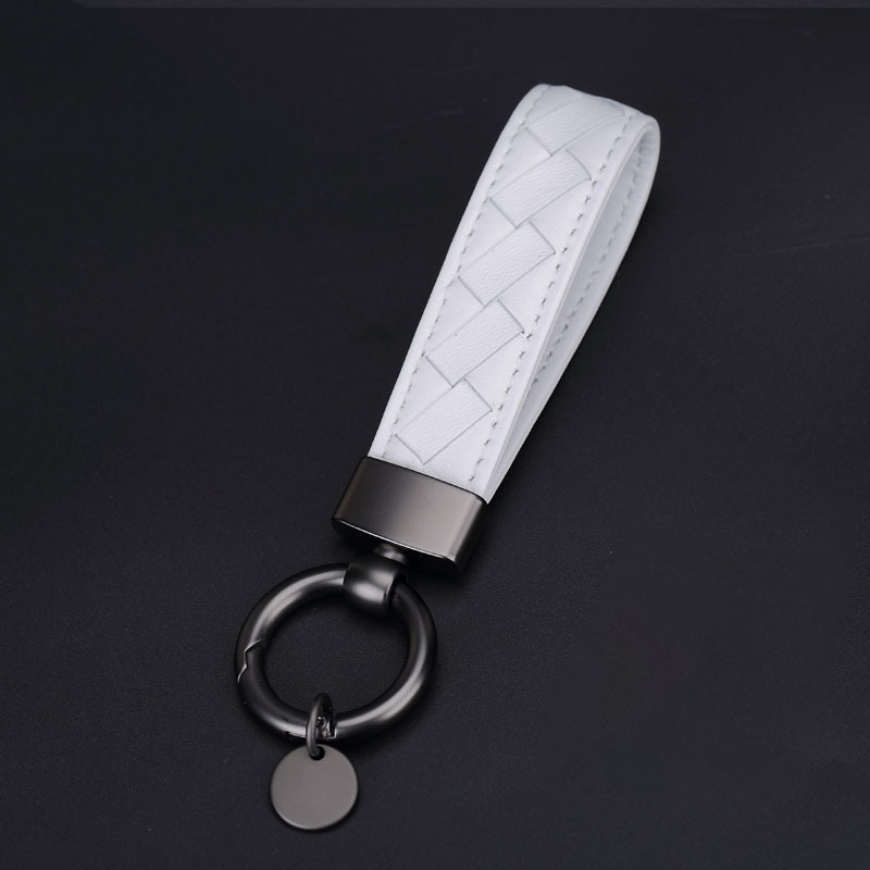 Genuine Leather Car Key Ring Braided Key Chain Men And Women Couple Pendant Cowhide Creative Lettering Key Chain