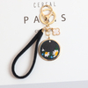 Customized PU Leather Key Chain Embroidered Daisy Key Ring Exquisite Key Ring Fashion Bag Pendant Car Key Ring Printable LOGO Key Texture Key Chain Bag Pendant Small Gift Factory Made