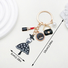 Light Luxury Ins Fashion Style Oil Drop Girl Classic Black Skirt Pearl Bag Keychain Metal Jewelry Pendant