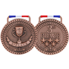 Custom zinc alloy competition medals Red, white and blue ribbon zinc alloy antique silver and bronze competition ranking medals